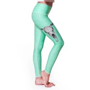 TEEKI Deer Medicine Leggings in Mint Green, size Small